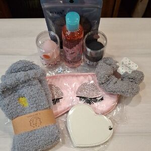 Pink & Gray Spa/Sleep Set with Accessories